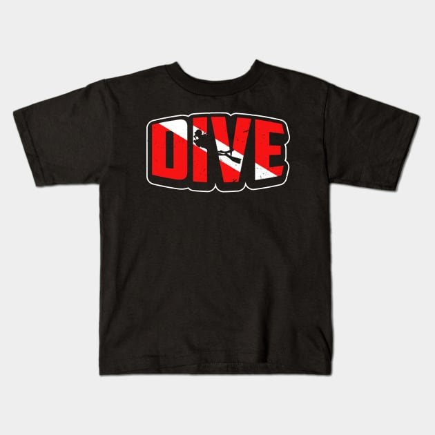 Vintage Distressed Scuba Diving Shirt Funny Scuba Diver Dive Kids T-Shirt by uglygiftideas
